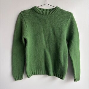 Vintage Garland Rugglespun Green Wool Knit Crewneck Sweater Women Small Medium